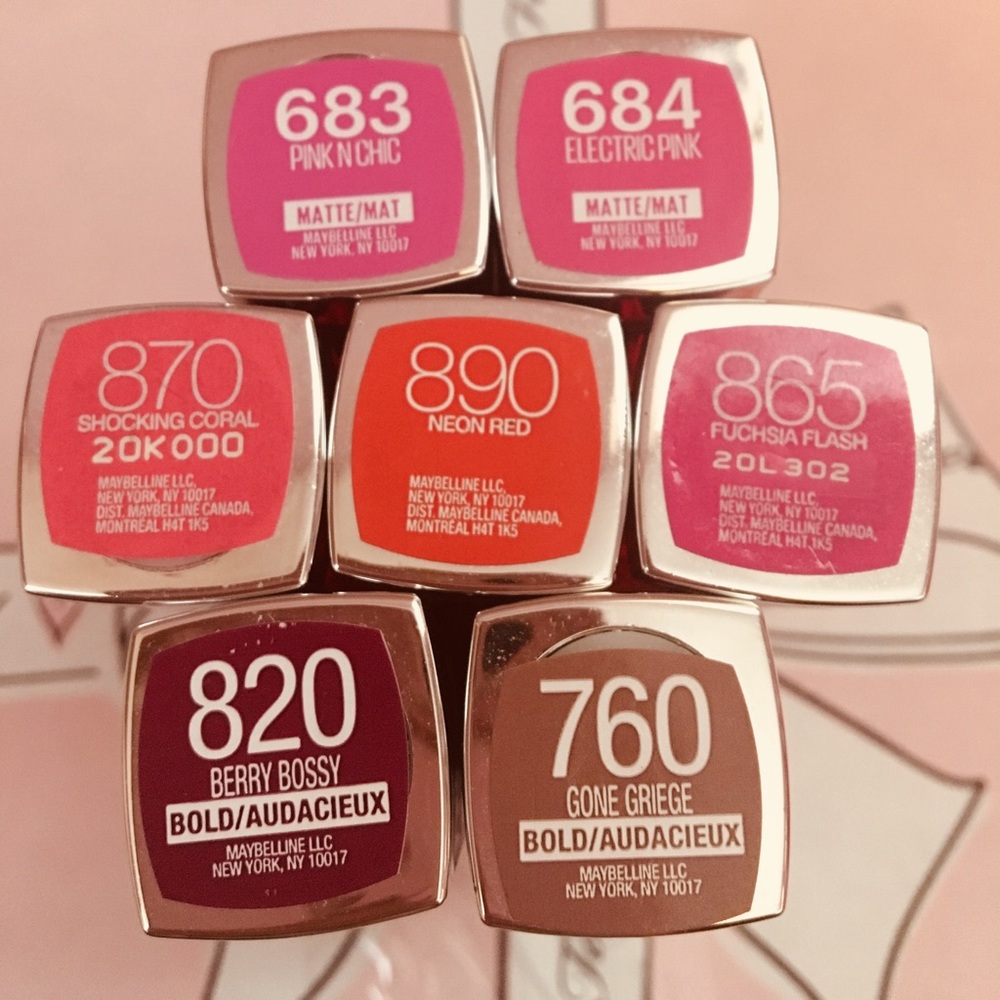 Maybelline lipsticks x7 bundle